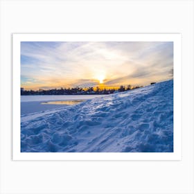 Sunset In The Snow Art Print