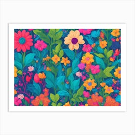 Colorful Floral Pattern Art Print