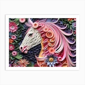 Quilling Horse Art Print