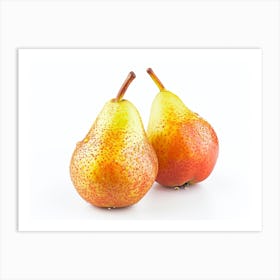 Two Pears On A White Background 1 Art Print