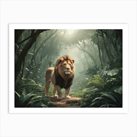 Lion In The Forest Art Print