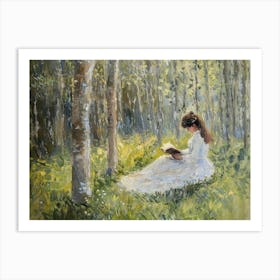 Reading In The Woods 5 Art Print