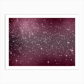 Mauve Splash Shining Star Background Art Print