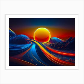 Desert Highway Abstract Art Print