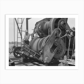 Cable Tool Equipment With Operator,Oil Well Near Saint Louis, Oklahoma, This Is Equipment Used In Drilling By Russell Art Print