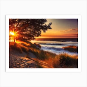 Sunset On The Beach 1034 Art Print