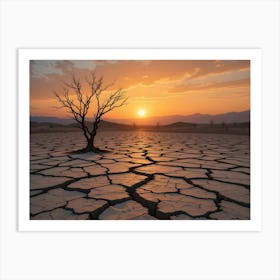 Lone Tree In The Desert Poster