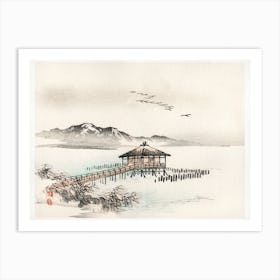 Cottage By The Sea, Kōno Bairei Art Print