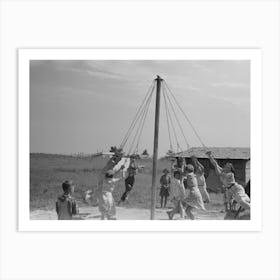 Children Swinging On Maypole, La Forge, Missouri,Project School At Southeast Missouri Farms By Russell Lee Art Print