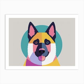 German Shepherd Dog Portrait Illustration Art Print