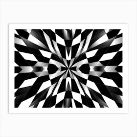 Illusion Abstract Black And White 7 Art Print