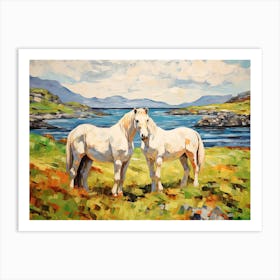 Horses Painting In County Kerry, Ireland, Landscape 1 Art Print