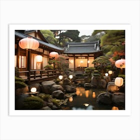 Japanese Garden Paintings Art Print Art Print