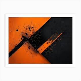 Orange And Black Abstract Art Print