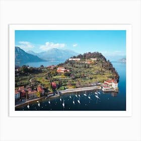 Aerial View Lago Di Como, Italy, Bellagio, Poster italiano. Foto aerea. Arte murale italiana. Italy Nature Print Art Print