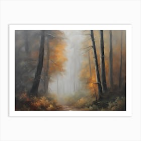 Foggy Autumn Forest 2 Art Print