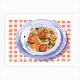 A Plate Of Caponatta, Top View Food Illustration, Landscape 4 Art Print