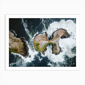 Waves & Rock Art Print