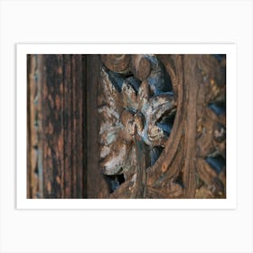 Woodwork on a old Door // Ibiza Travel Photography Art Print