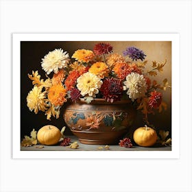 Autumn Flowers In A Vase 2 Art Print