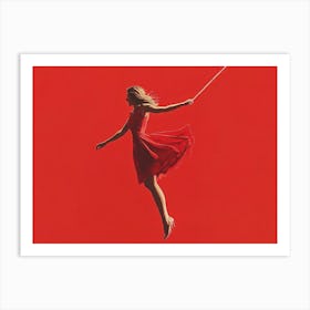 The Blonde Beauty in Red Art Print