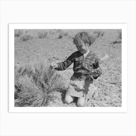 Josie Caudill Gathering Wild Flowers, Pie Town, New Mexico By Russell Lee Art Print