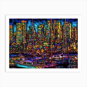 Coal Harbour Quay - Vancouver Cityscape Metal Print Art Print