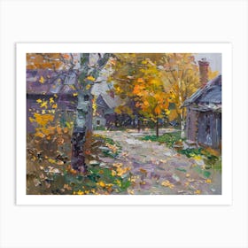 Autumn Road Painting 612 Art Print