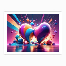 Colorful Heart Creative Art Print 37 Art Print