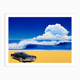 Hiroshi Nagai - Black Car Vaporwave Art Print