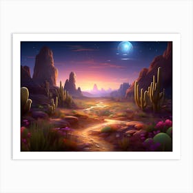 Desert Landscape - Desert Stock Videos & Royalty-Free Footage Art Print