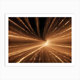 Abstract Tunnel With Glowing Lines And A Sense Of Depth And Perspective Art Print