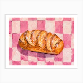 Bread Pink Checkerboard 4 Art Print