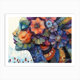 Flower Power Woman Art Print