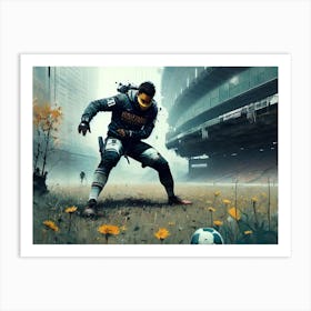 Man Kicking A Soccer Ball Art Print