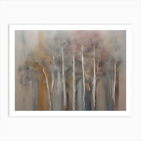 Birch Trees Abstract Forest Art Print