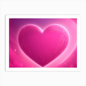 A Glowing Pink Heart Vibrant Horizontal Composition 82 Art Print