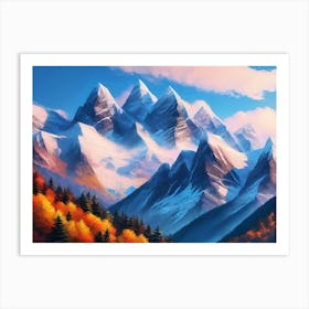 Mountains In Autumn Art Print