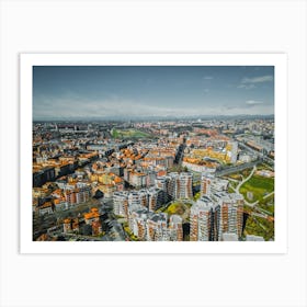 Drone Photo City Life Milan, Italy Milan City Skyline Print | Wall Art Art Print