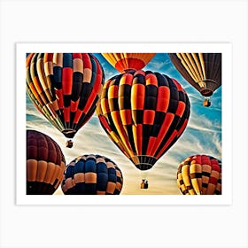 Hot Air Balloons 5, Hot air balloon festival, hot air balloons in the sky, Albuquerque International Balloon Fiesta, digital art, digital painting, beautiful landscape Art Print