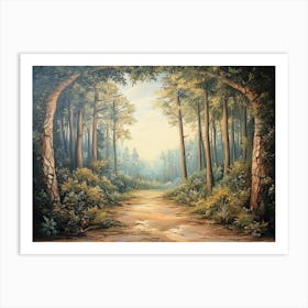 Three Dimensional a Forest Landscape as A Nature Art Print