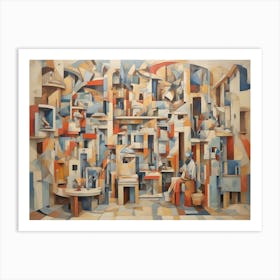 Multi coloured Architecture Art Print