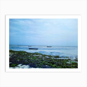 Ocean beach at low tide Art Print