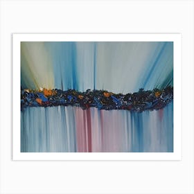 Abstract flowers blau Art Print