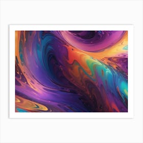 Abstract Swirling Pattern With Vibrant, Contrasting Colors 9 Art Print