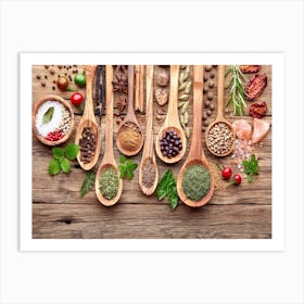 Funny Food Herbs And Spices Art Print