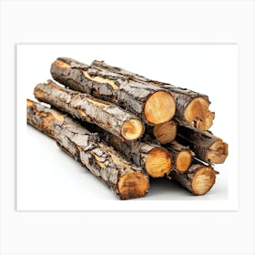 Logs On White Background Art Print