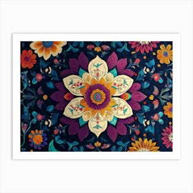 Flower Tapestry Art Print