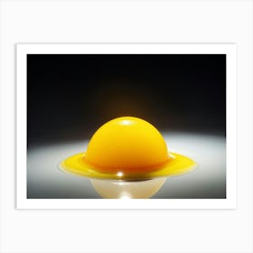 Signal Yellow Sheet Texture Mimicking Eggs Fried Glossy Animation Of Yolk Slightly Wobbling Hint Art Print