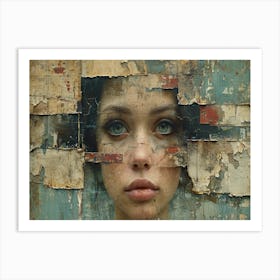 Temporal Resonances: A Conceptual Art Collection. The Face Of A Woman Art Print